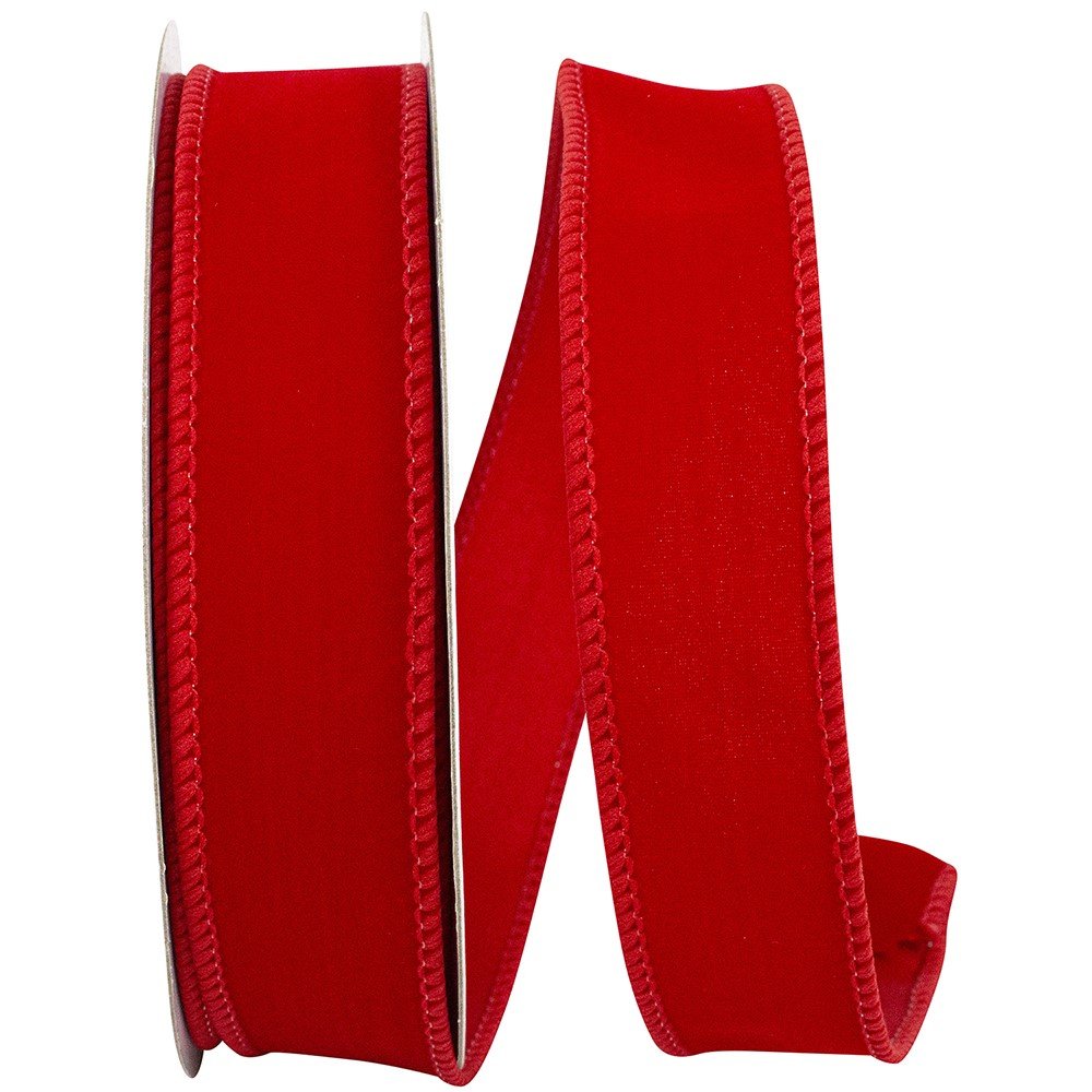 Velvet Fuzz: Red, 1"