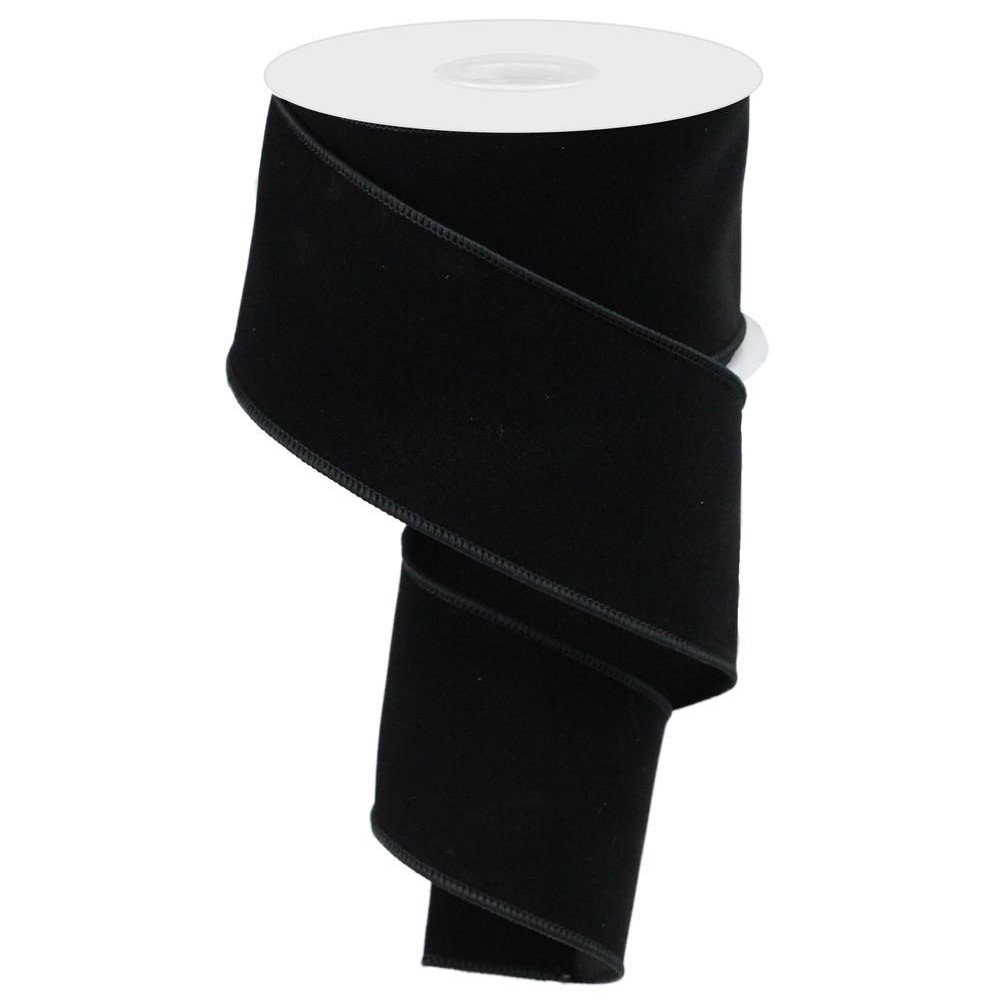 Indoor Velvet Ribbon: Black, 2.5"