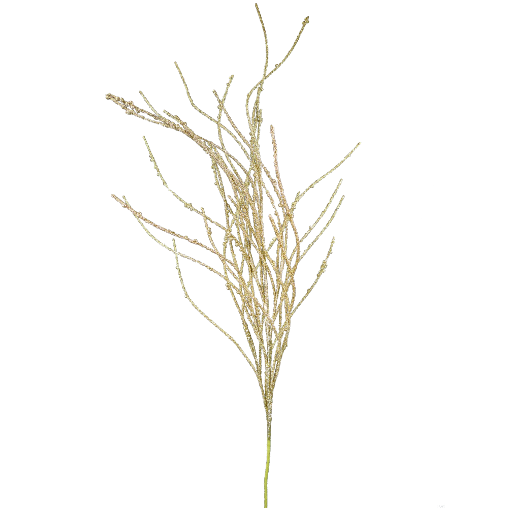Glitter Twig Spray: Gold, 43"