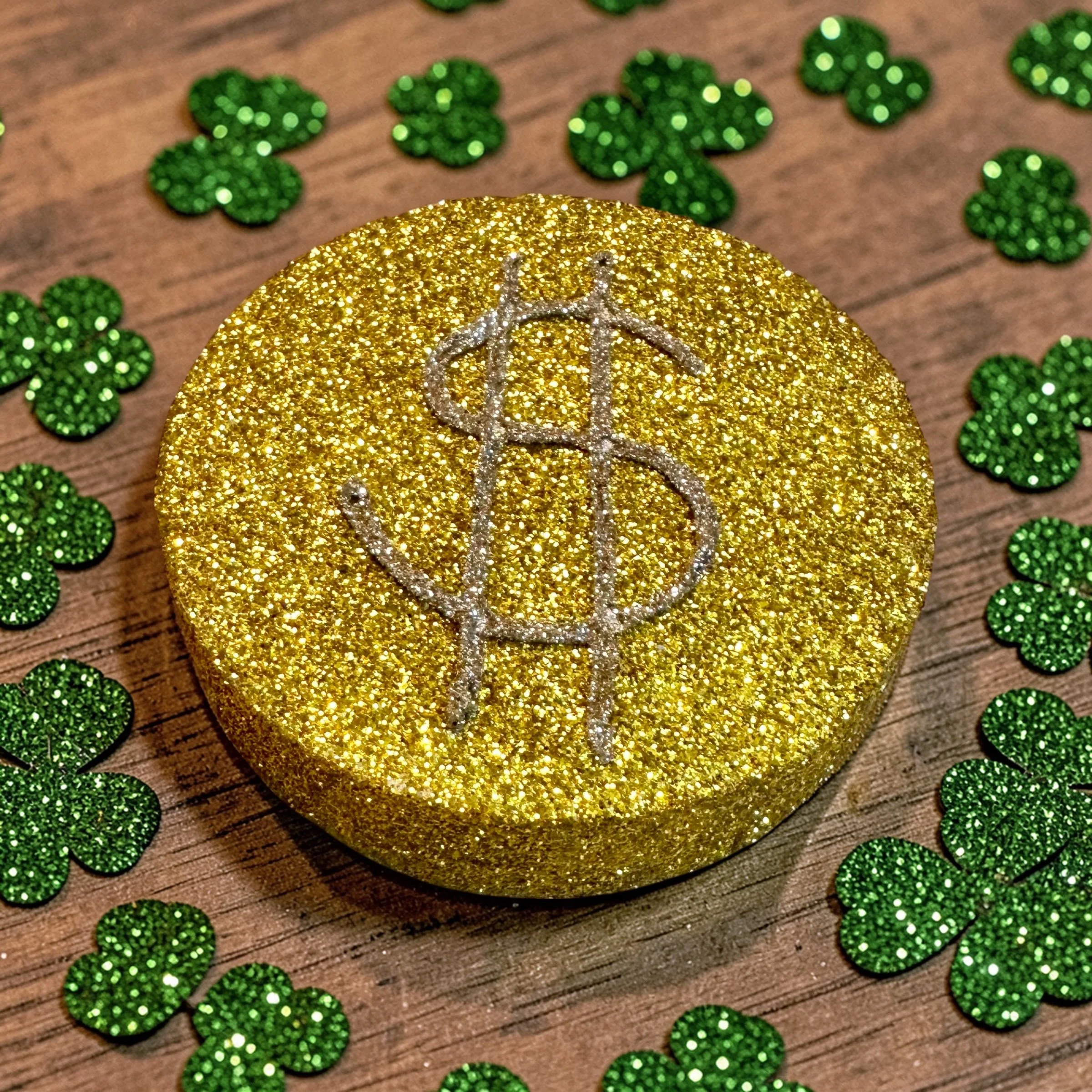 Giant Gold Glitter Coin, 4" dia.