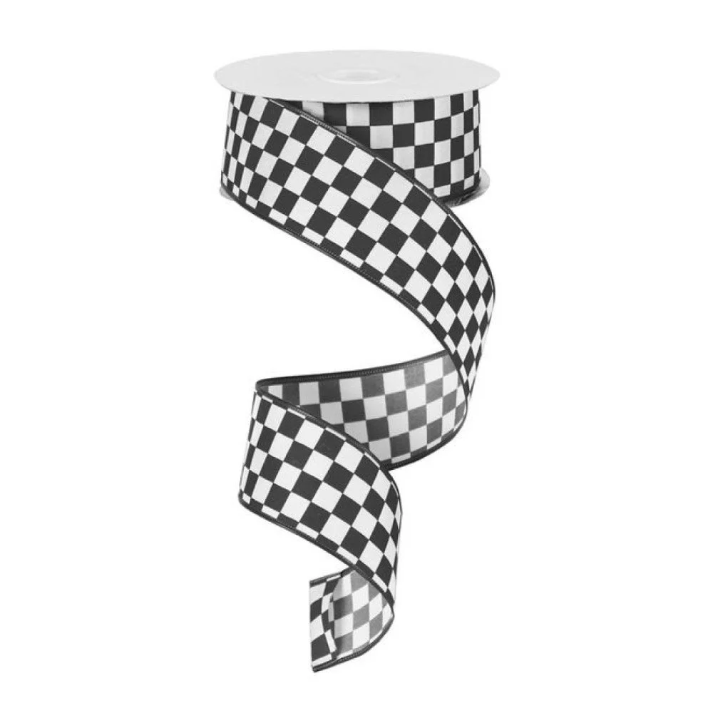 Mini Check: Black/White,1.5"