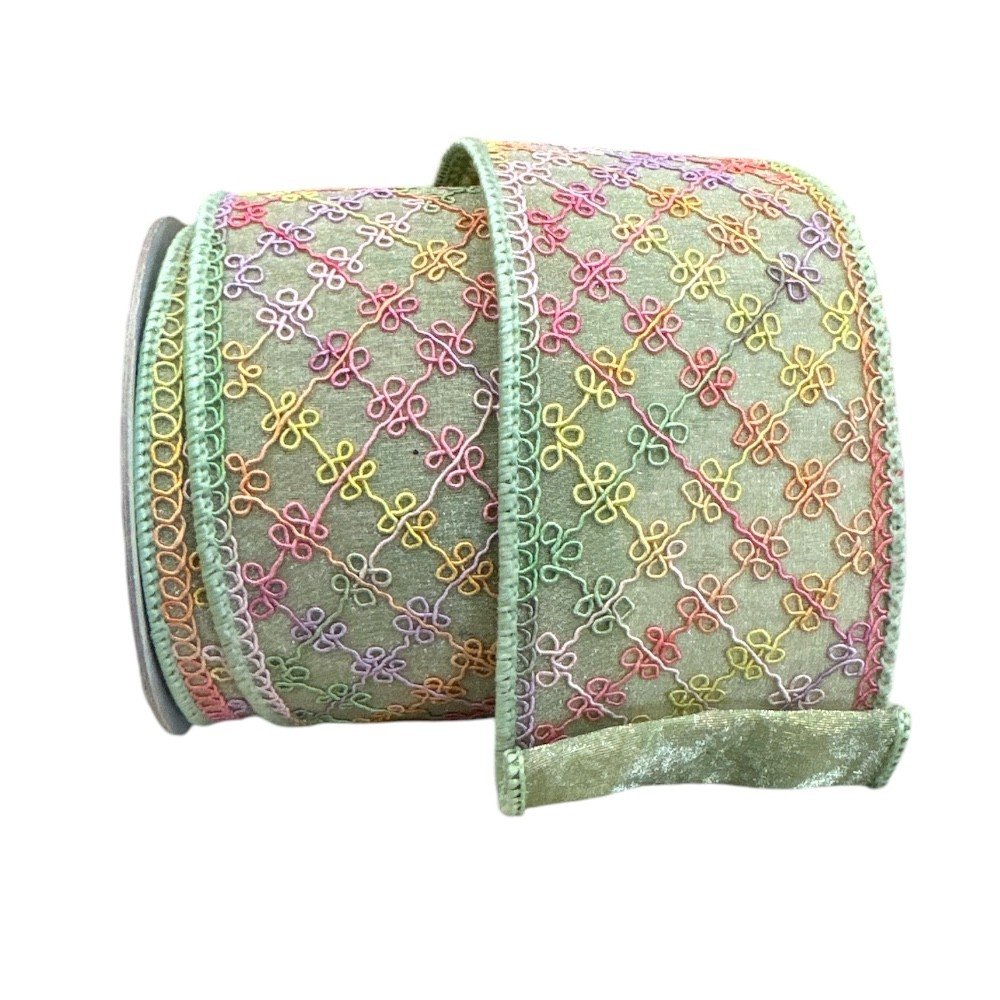 Tie Dye Trellis: Green, 3.5"