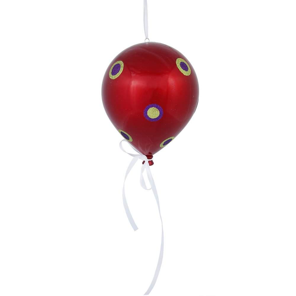 Dot Balloon Ornaments: Red, 10"