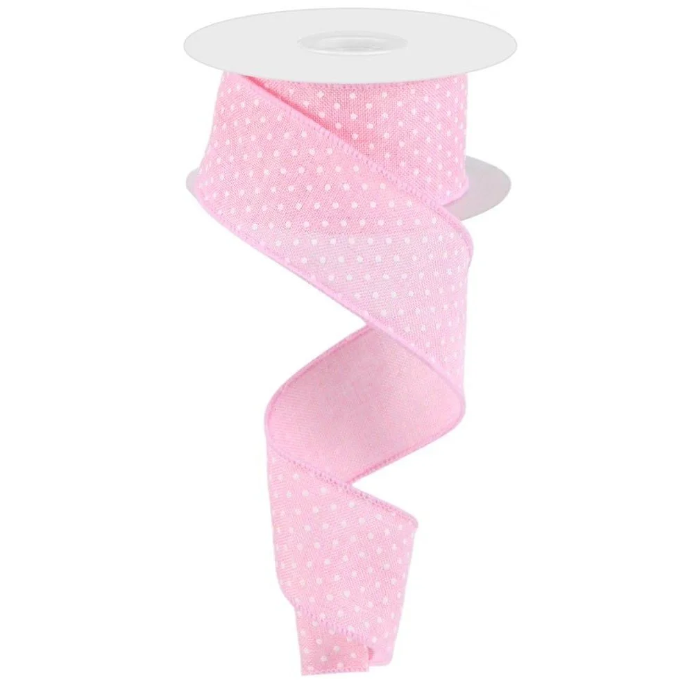 Swiss Dots: Pink/White, 1.5"