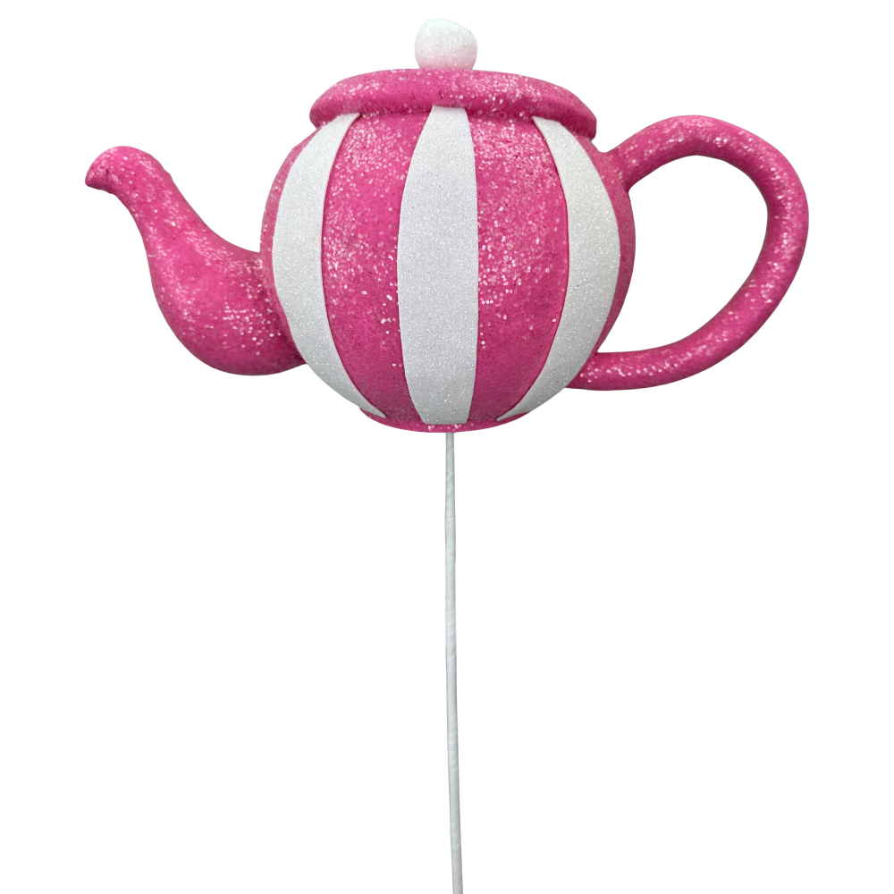 Stripe Tea Pot Pick: Pink, 18"