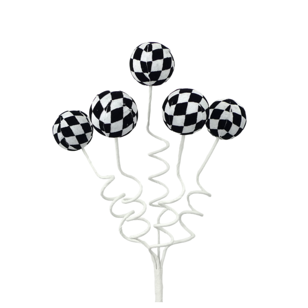 Harlequin Ball Pick: Black/White, 16"
