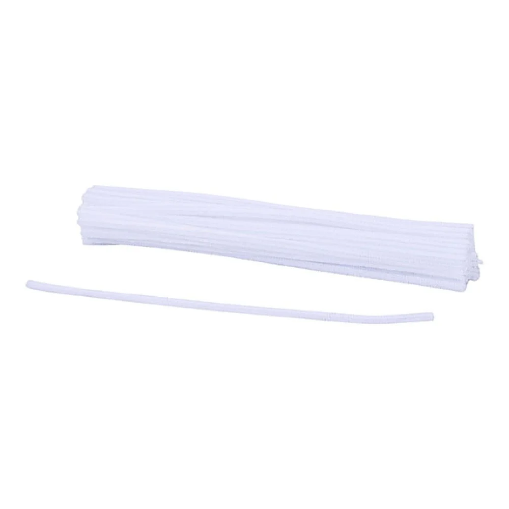 Chenille Stems: White, 12"