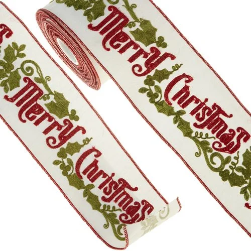 RAZ Merry Christmas Ribbon, 4"
