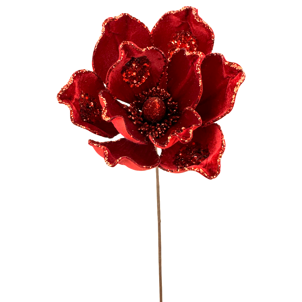 Magnolia Stem: Red, 21"