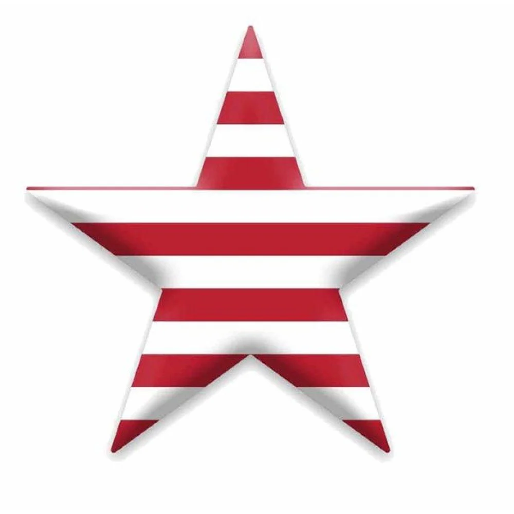 Metal/Embossed Star: Red/White, 10"