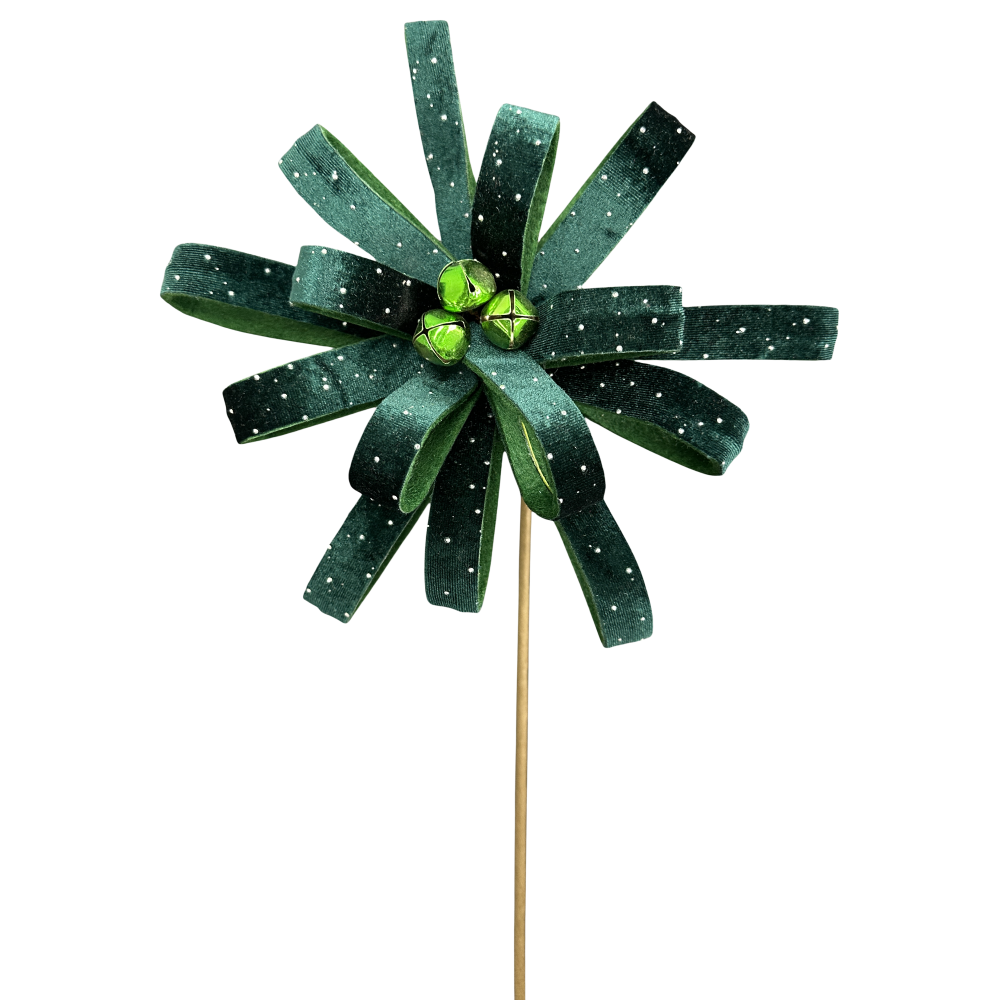Looped Flower Stem: Green, 23"
