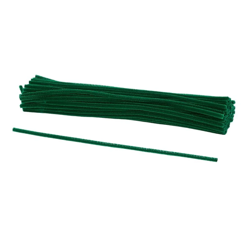Chenille Stems: Holiday Green, 12"