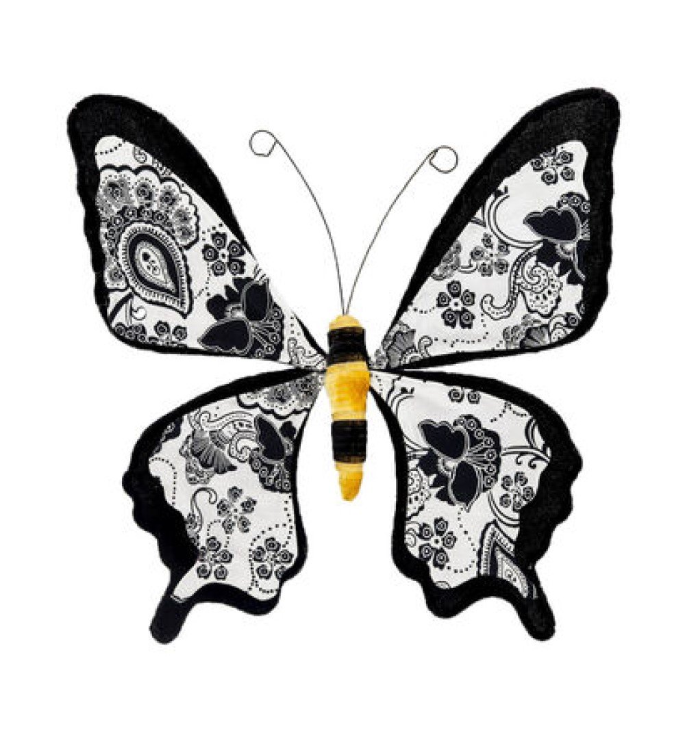 Paisley Butterfly: Black/White, 10.5"