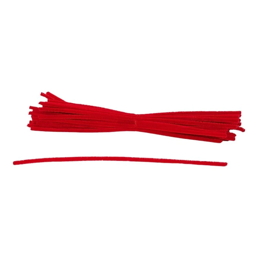 Chenille Stems: Red, 12"