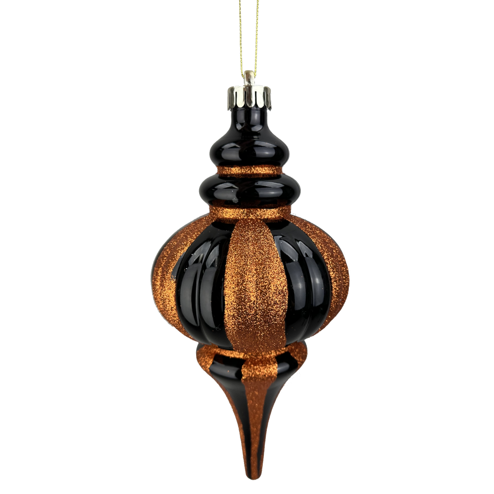 Drop Shape Ornament: Black/Orange, 10"
