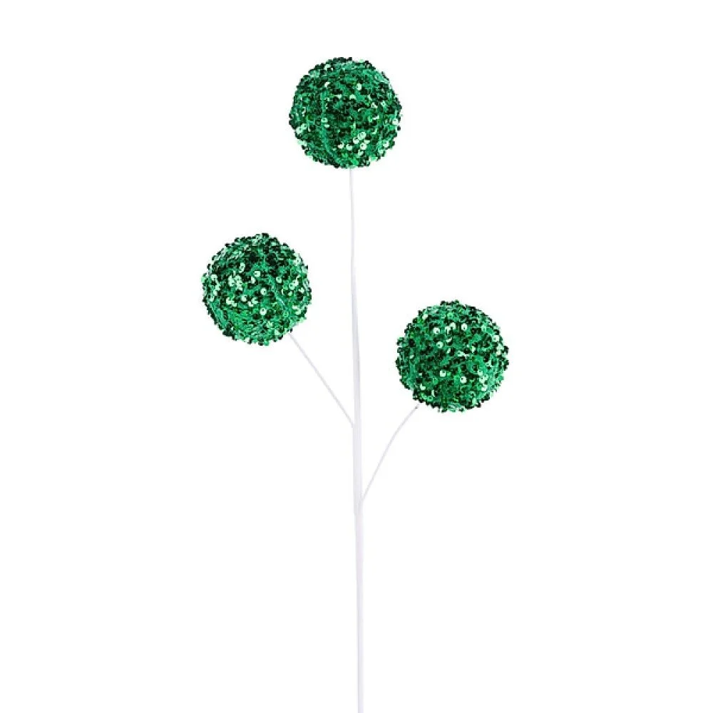Sequin Ball X3 Spray: Green, 26"