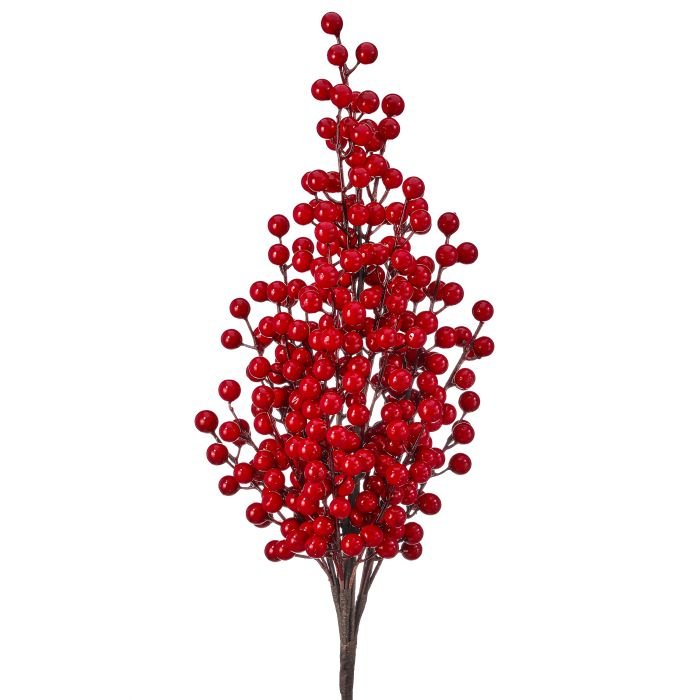 Berry Branch Spray: Red, 27"