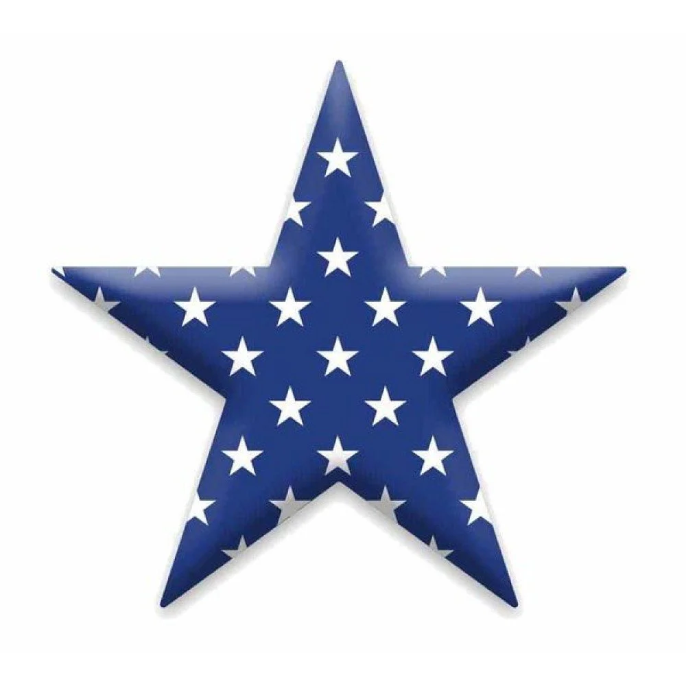 Metal/Embossed Star: Blue/White, 10"