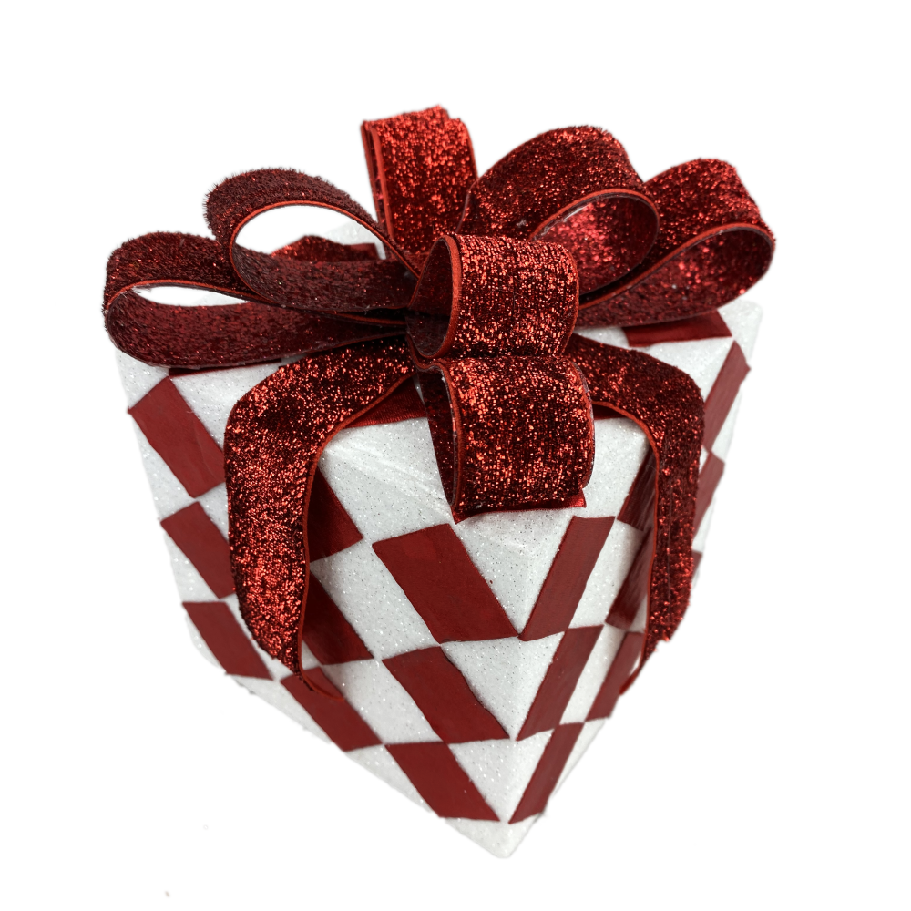 Harlequin Gift Box: Red/White, 6"