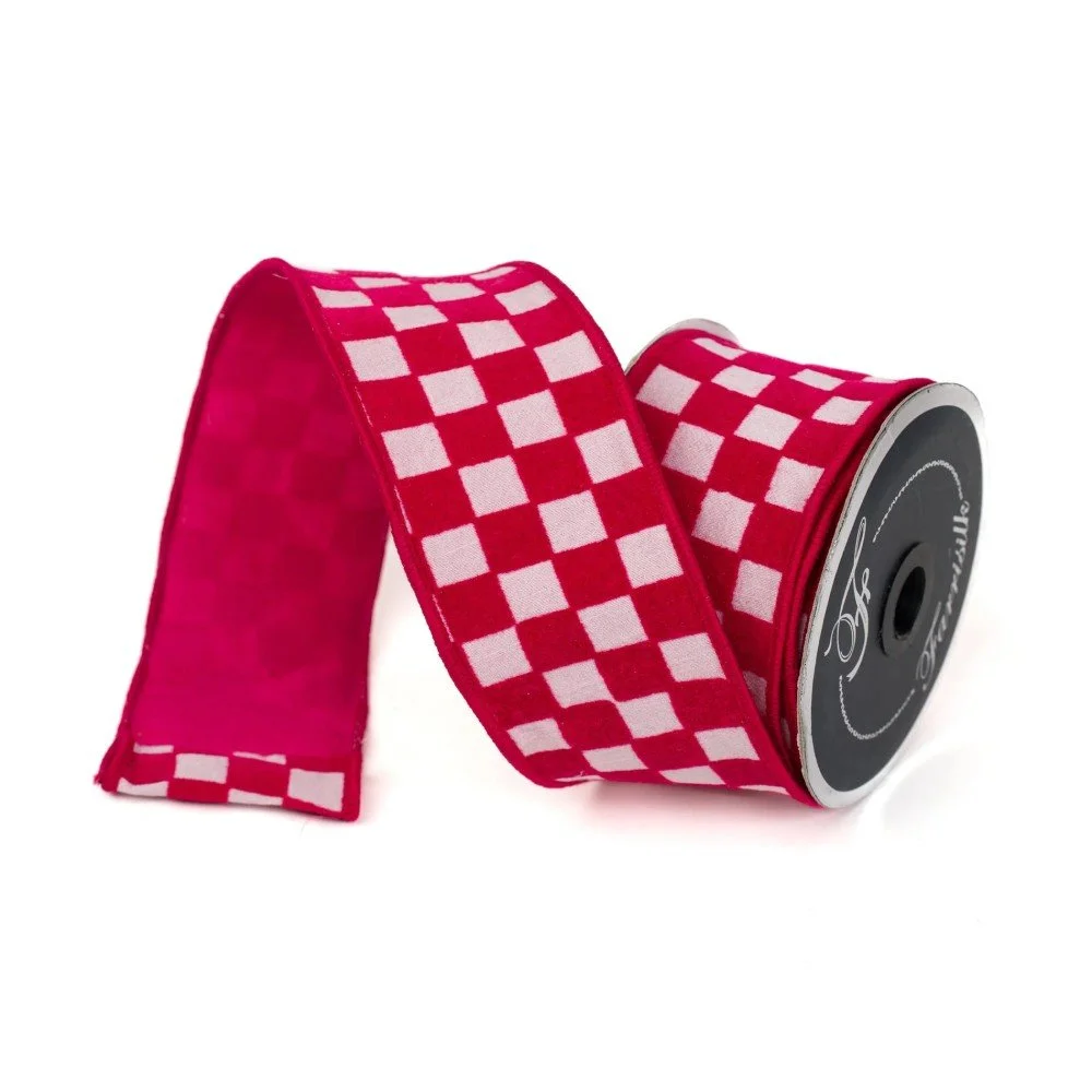 Retro Checks: Hot Pink, 2.5"