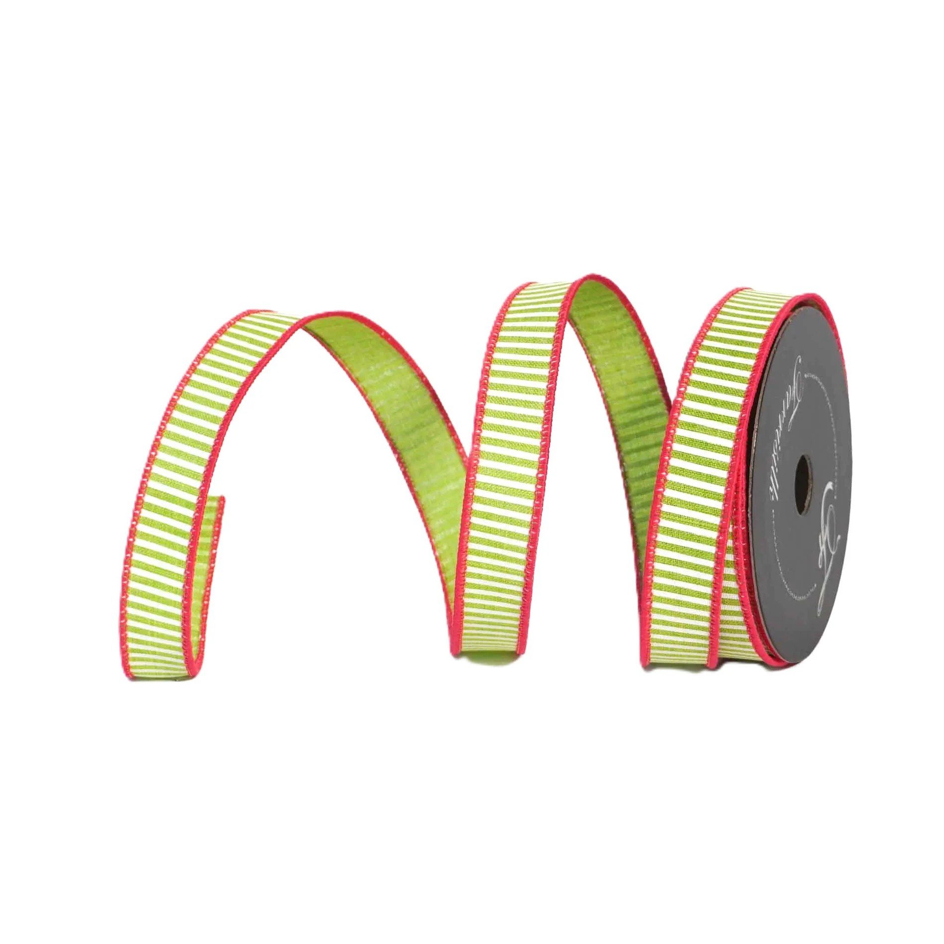 Coastal Stripes: Lime/White, 1"