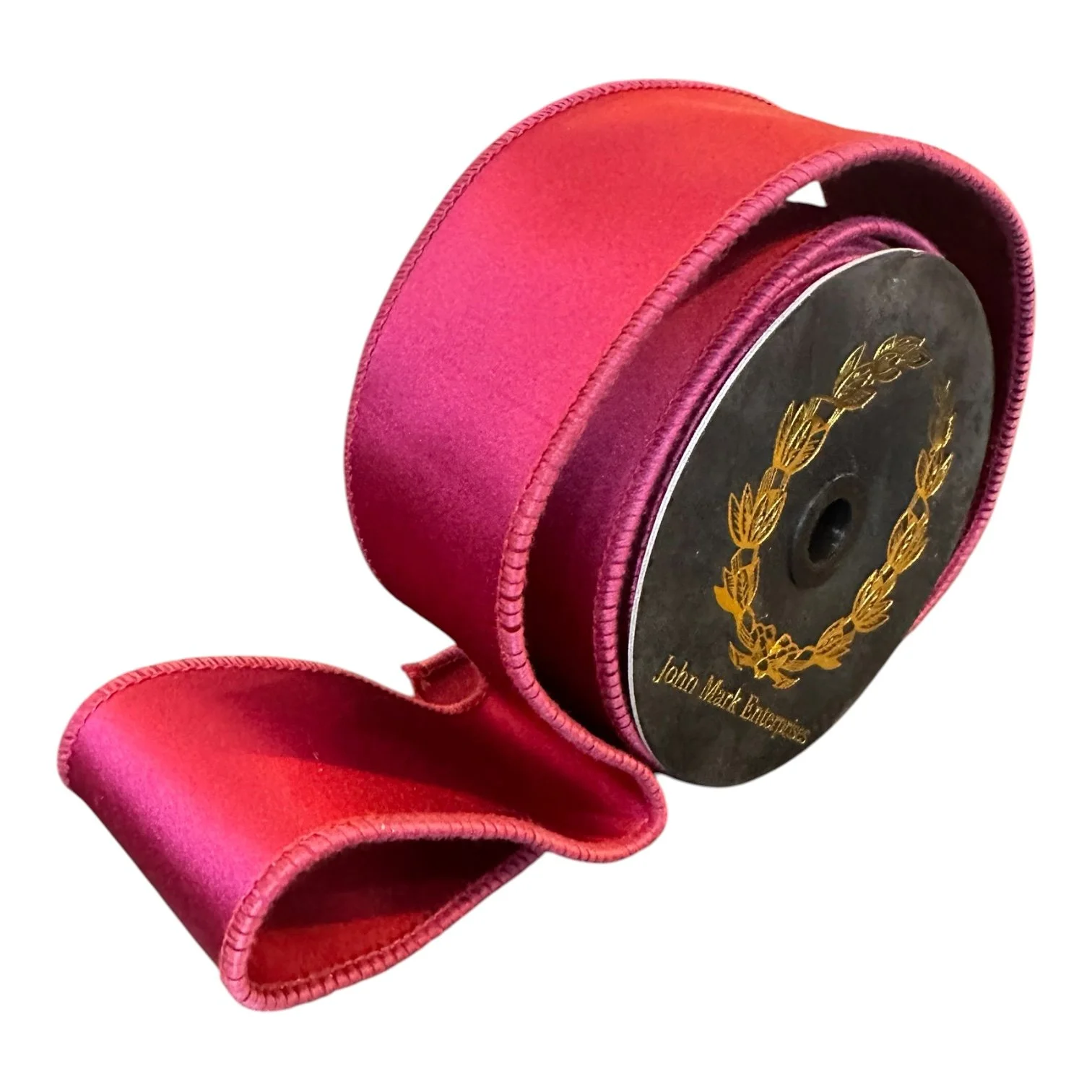 Satin Double Fused Ribbon: Burgundy, 2.5"
