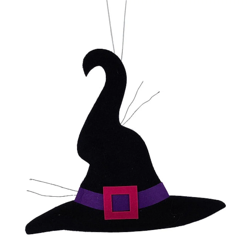 Felt Witch Hat Decor: Black , 14"