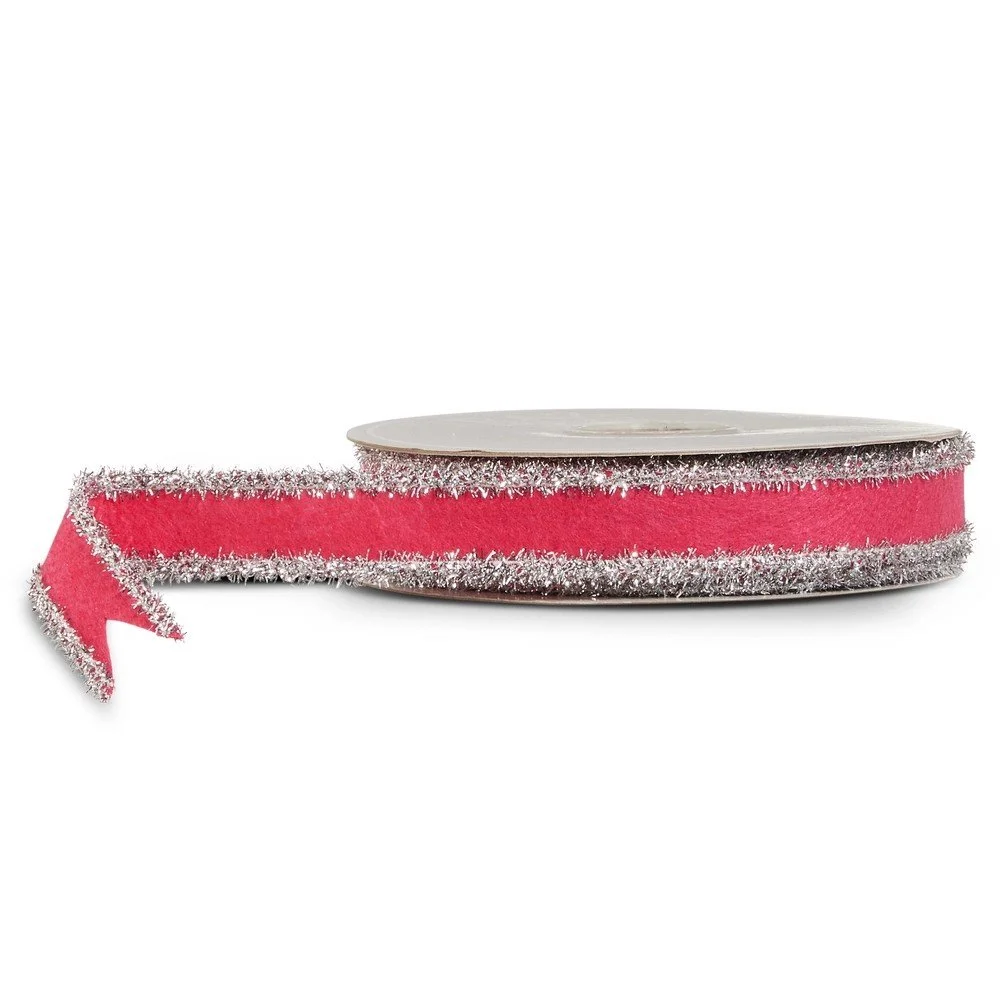 RAZ Felt Ribbon: Red/Pink, 1"