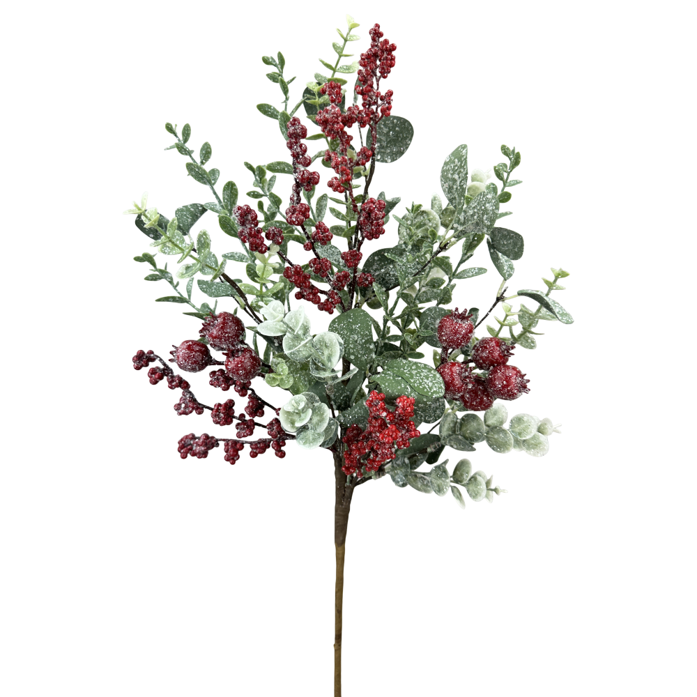 Icy Berry Leaves Spray, 28"