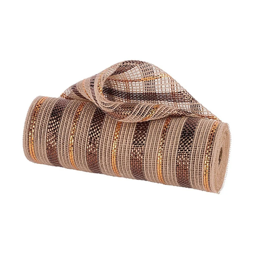 Poly/Jute/Metallic Mesh: Chocolate/Copper, 10.25"