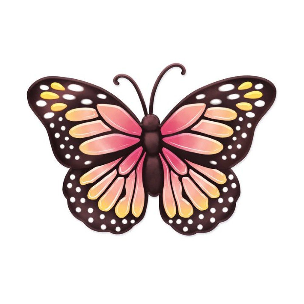 Metal Embossed Monarch: Peach, 12"