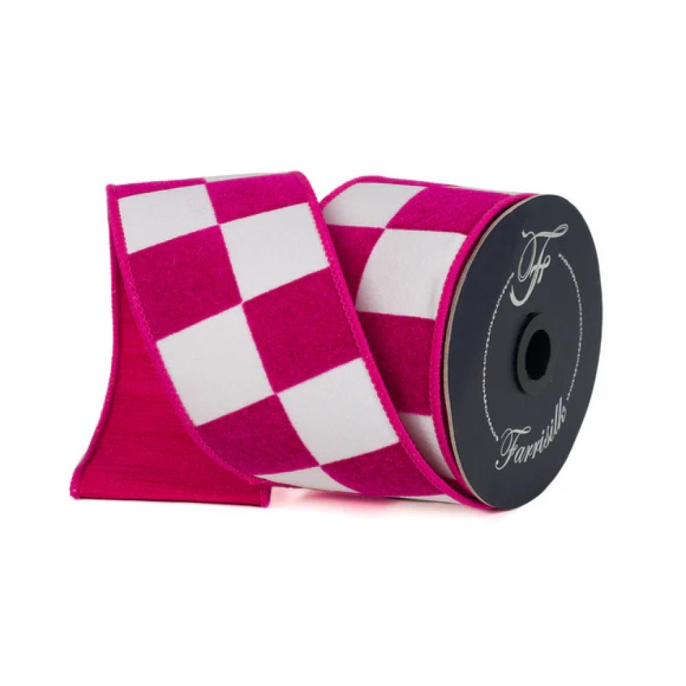 Maxi Checks: Hot Pink/White, 2.5"