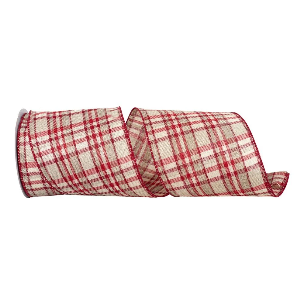 Taupe Twill Holiday Plaid, 4"