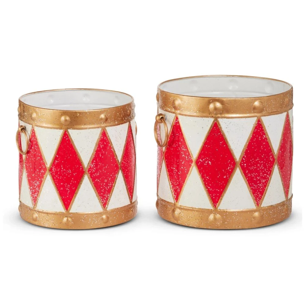 RAZ Drum Bucket Set: Berry/White, 10.5"