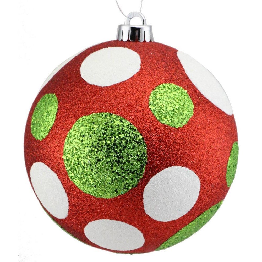 All Glitter Polka Dot Ball: Red, 150mm