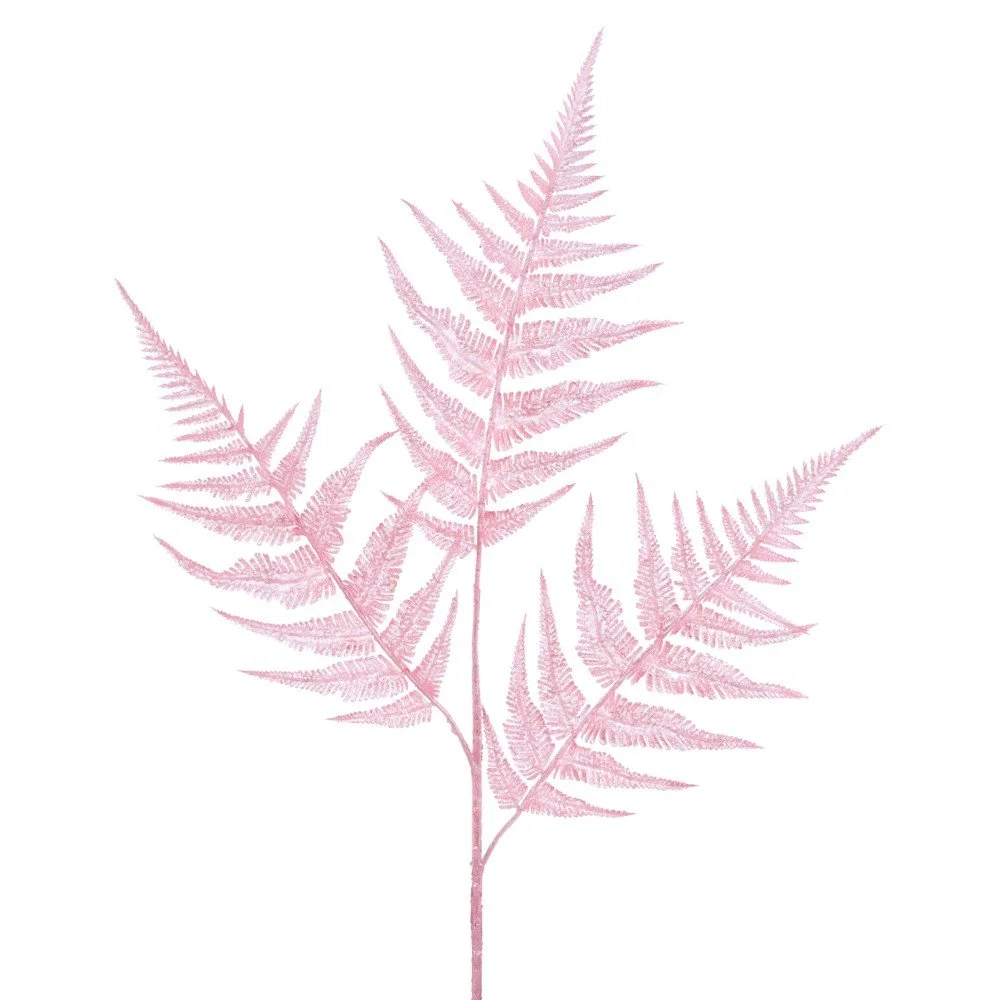 Pearl Fern Leaf Spray: Light Pink, 26"