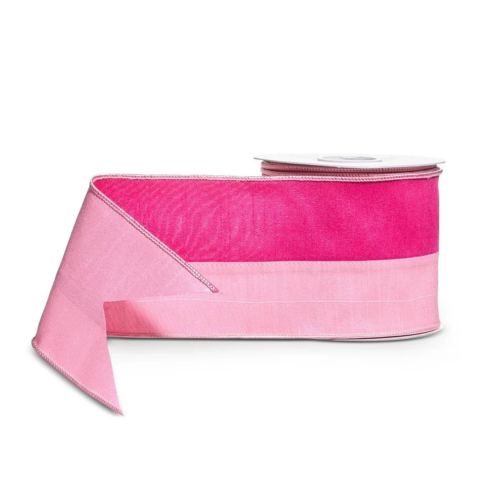 RAZ Two-Tone Ribbon: Pink, 4"