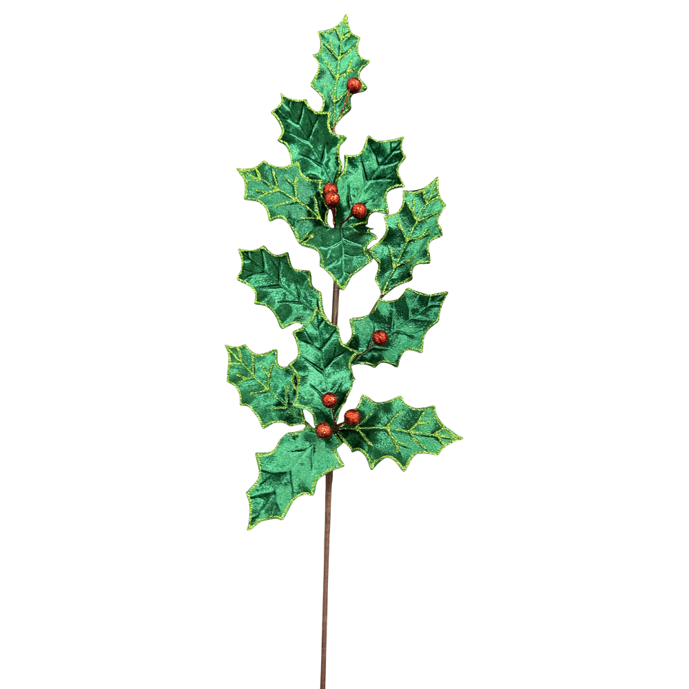 Holly Leaves Spray, 28"