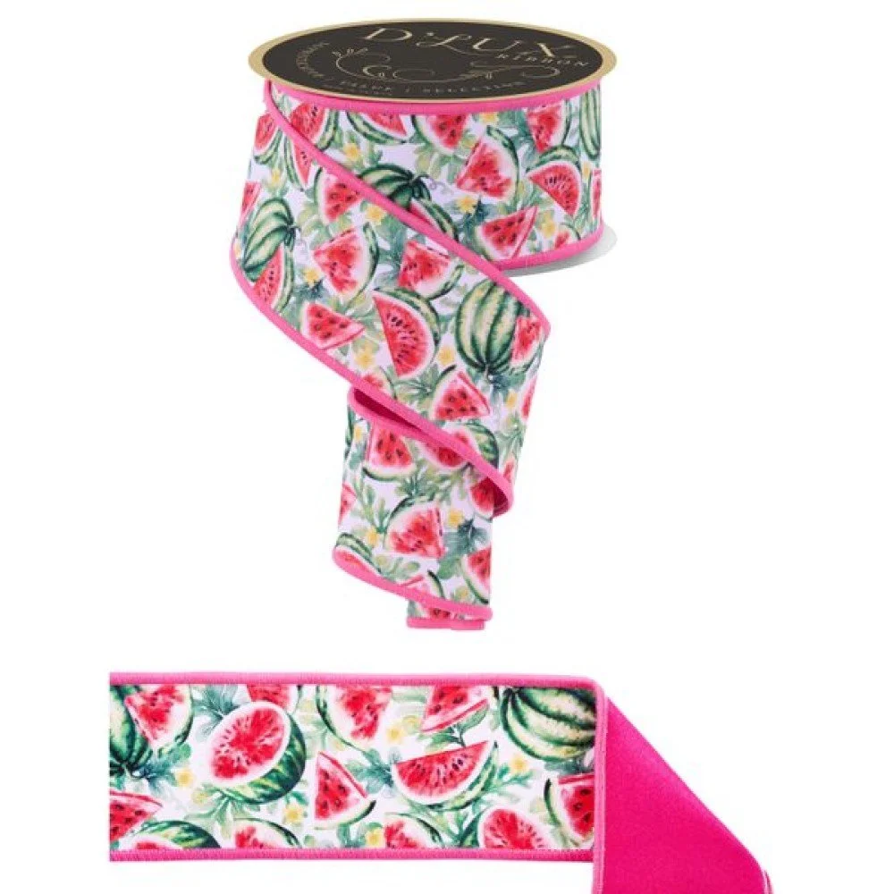 Watermelon/Fused Ribbon: White/Multi, 2.5"