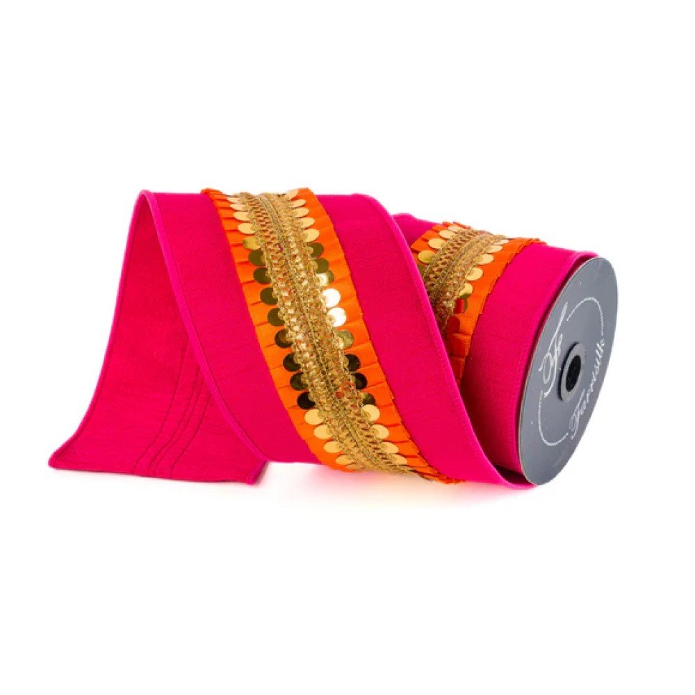 Nutcracker Frills: Hot Pink/Orange, 4"