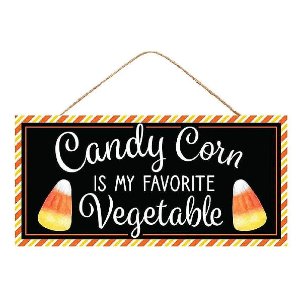 Candy Corn/Vegetable Sign, 12.5”