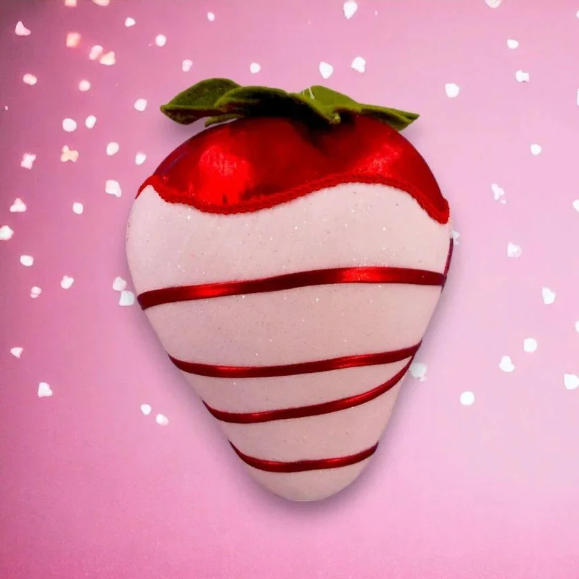 Pink Dipped Strawberry Ornament, 10.5"