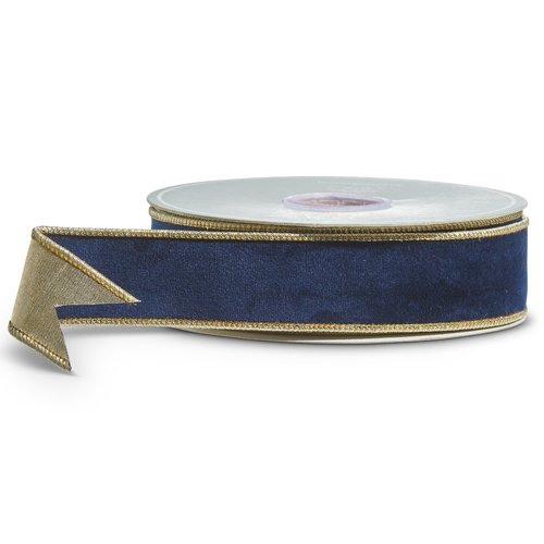RAZ Blue Velvet Ribbon, 1.5"