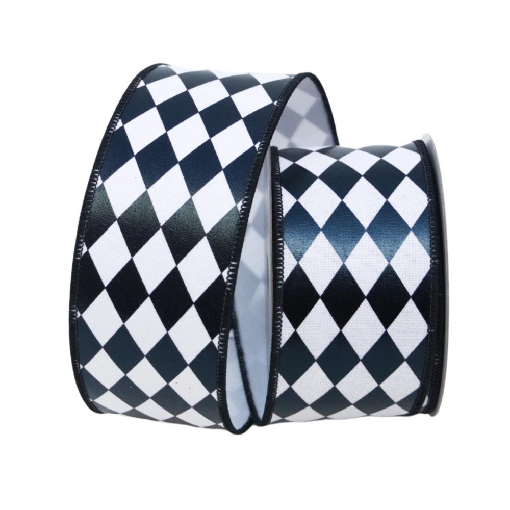 Foil Jester Diamonds: Black/White, 2.5"