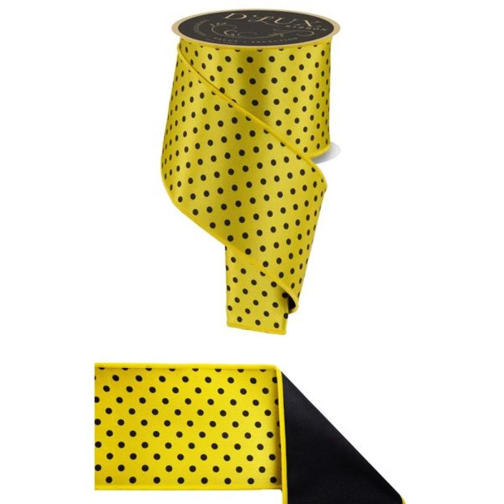 Small Polka Dot/Fused: Yellow/Black, 4"