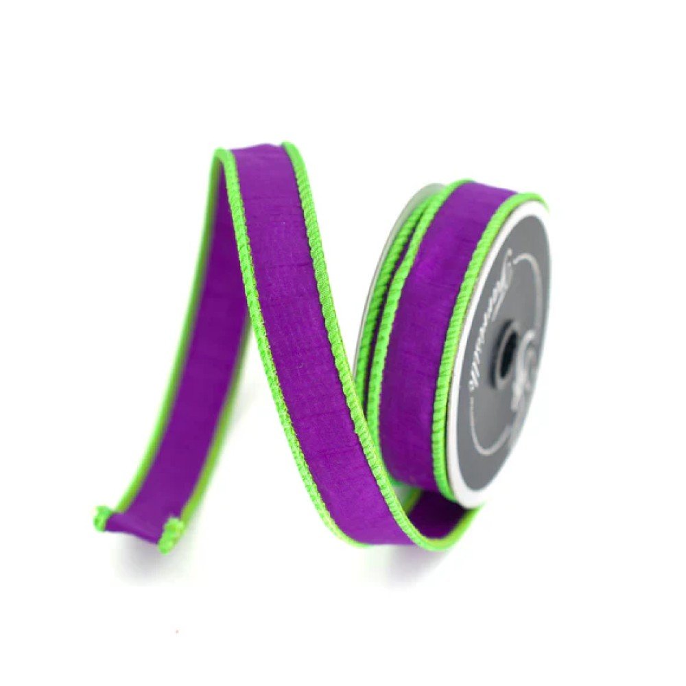 Halloween Cord: Purple/Lime, 1"