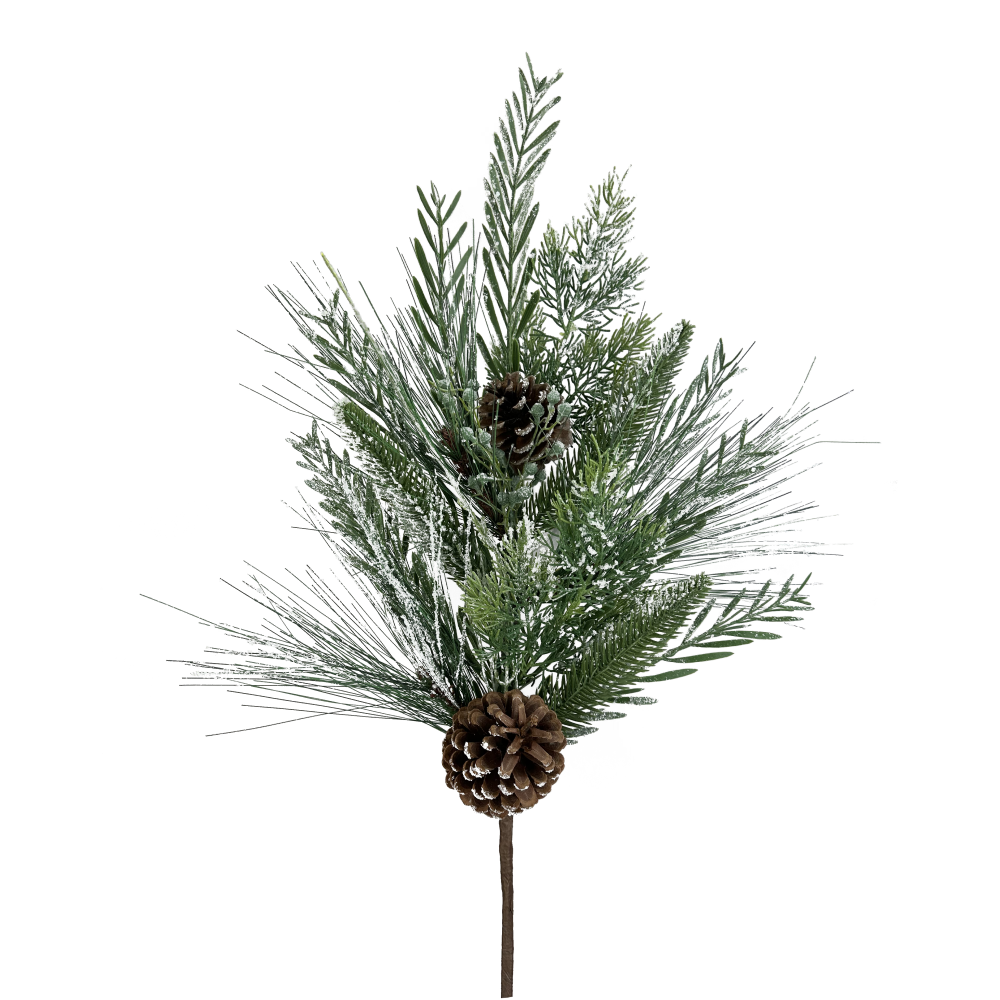 Flocked Pine Spray, 28"