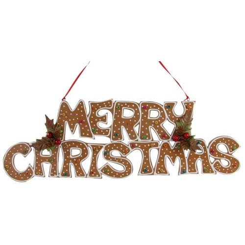 Gingerbread Merry Christmas Banner, 19"