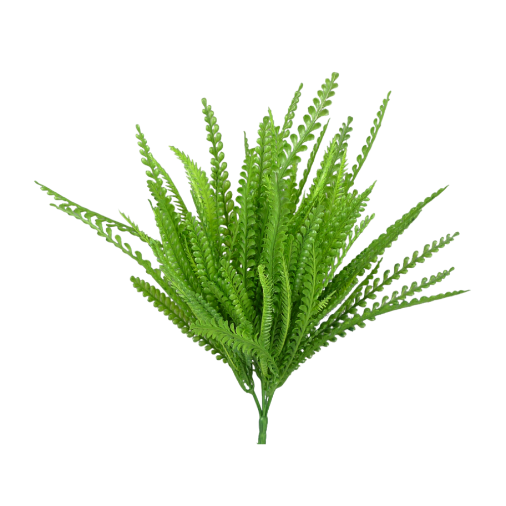 Plastic Button Fern Leaf Bush, 18"