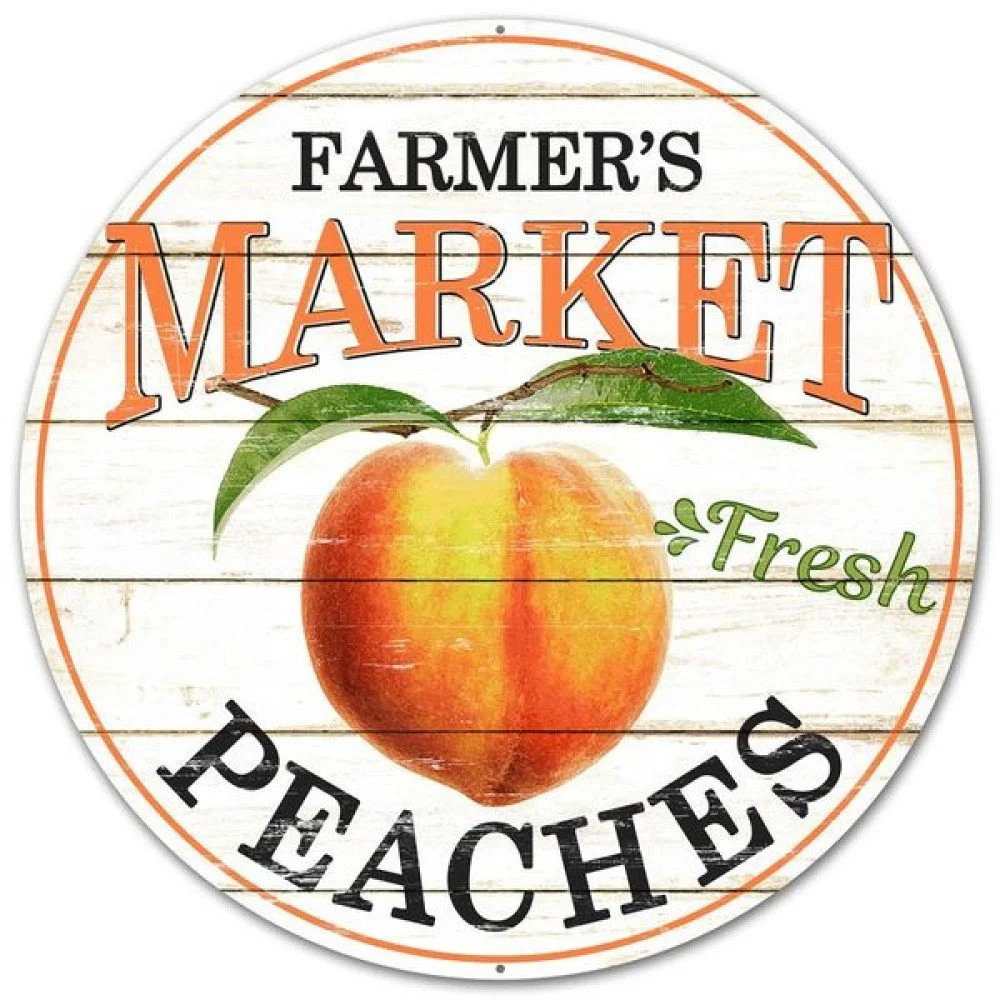 Farmer's Market Fresh Peaches Sign, 12"